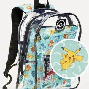 Pokemon Clear Backpack & Utility Case Set w/ Bonus Pokémon TCG Fun Pack